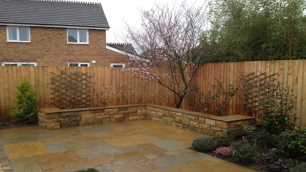Natural stone walling with indian stone finish